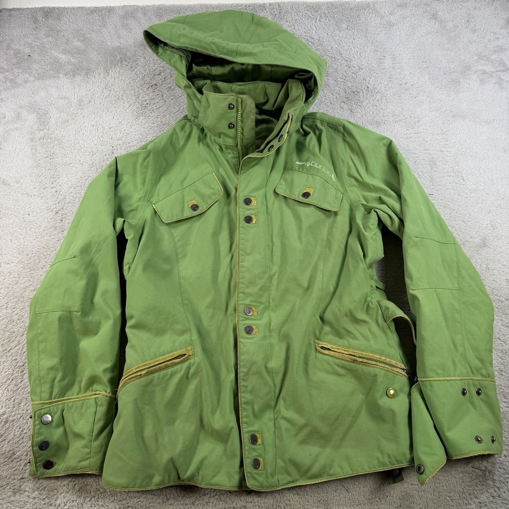 Burton Jacket Womens Small Green Skyline Hooded Snow Ski Snowboard Insulated
